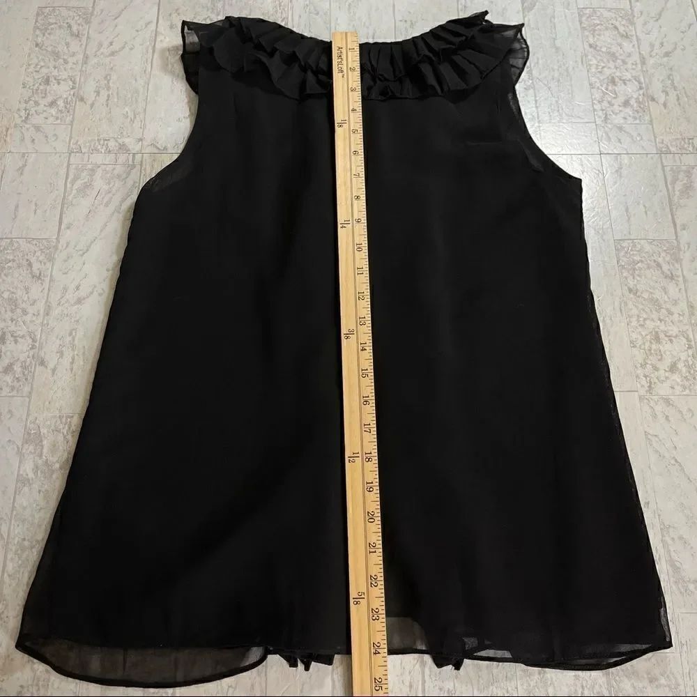 XXI Twenty One Black Ruffle Front Sleeveless Blouse Top Size Small - Picture 11 of 13